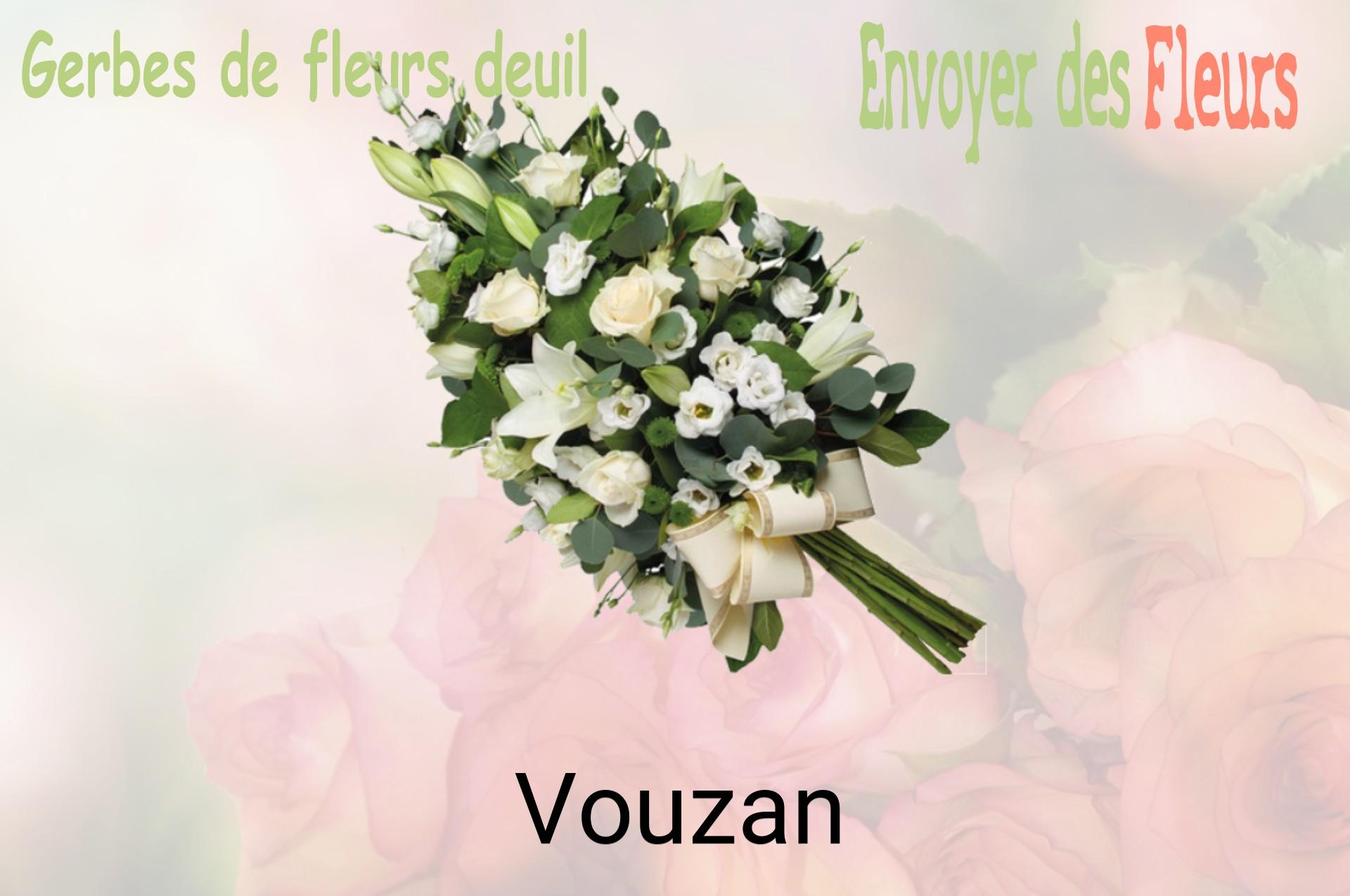 Gerbe de fleurs de deuil livrée à Vouzan